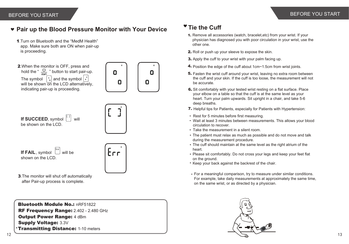 Page 8 of Transtek Medical Electronics TMB1598-B Bluetooth Blood Pressure Monitor User Manual