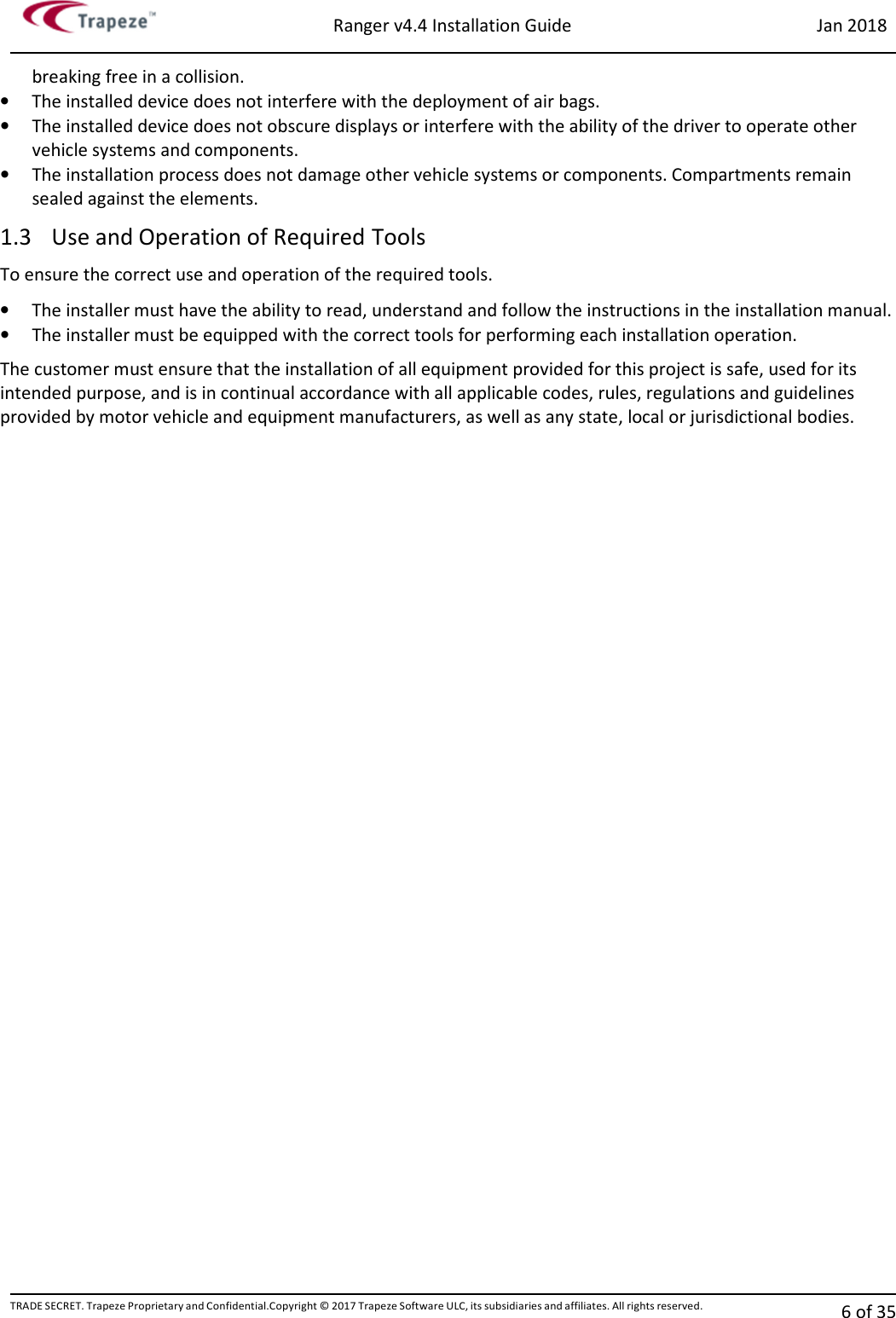 Page 6 of Trapeze Software Group RAN45728A Rugged and compact vehicular computer User Manual 