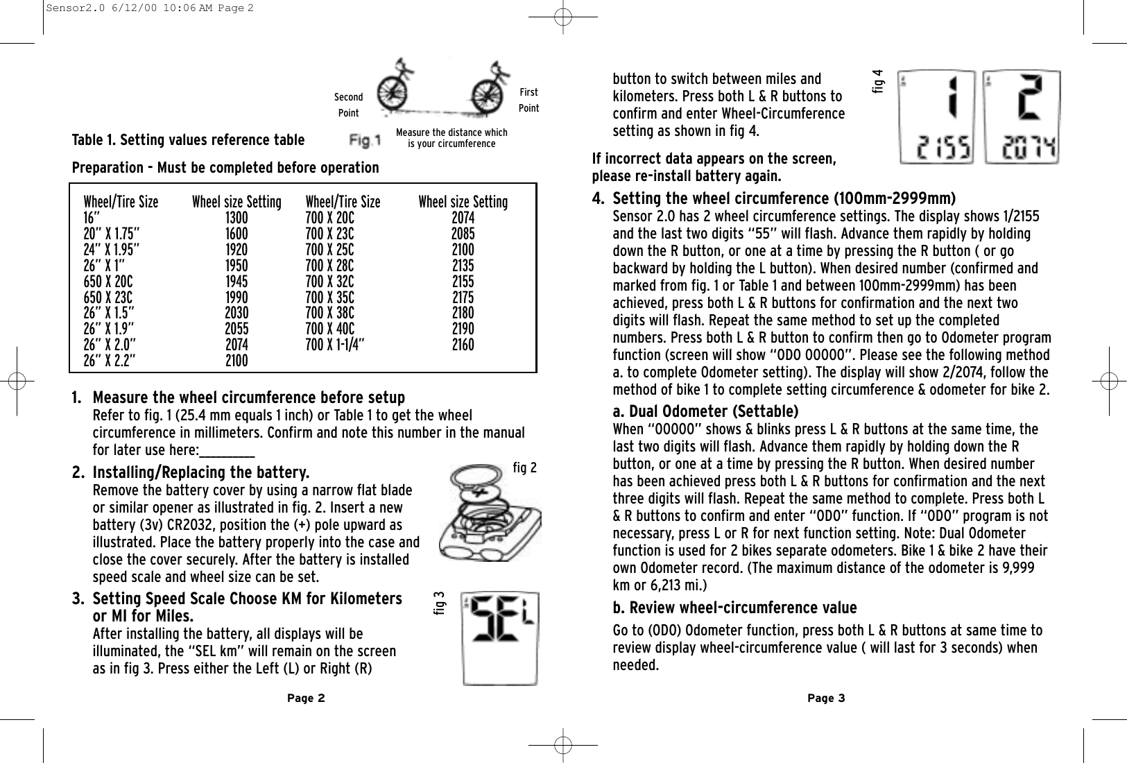 Page 2 of 6 - Trek Trek-Sensor-2-0-Users-Manual- Sensor2.0  Trek-sensor-2-0-users-manual