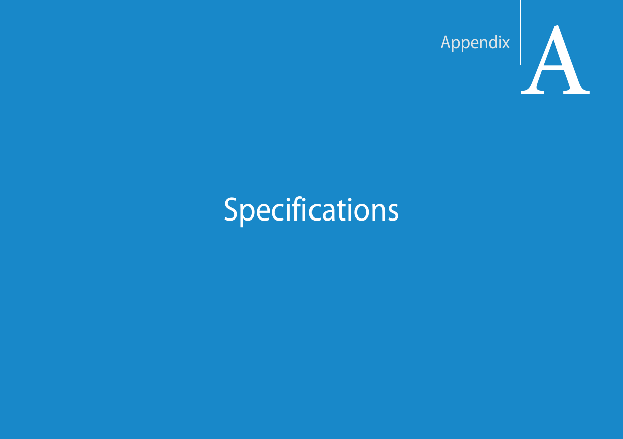 SpecificationsAppendixA