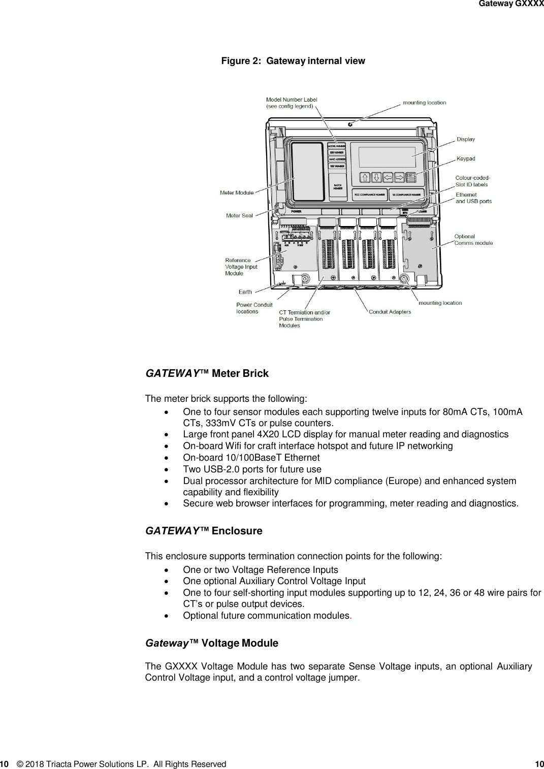 Page 10 of Triacta Power Solutions LP GATEWAY Modular High Density Meter and Pulse Collector User Manual 
