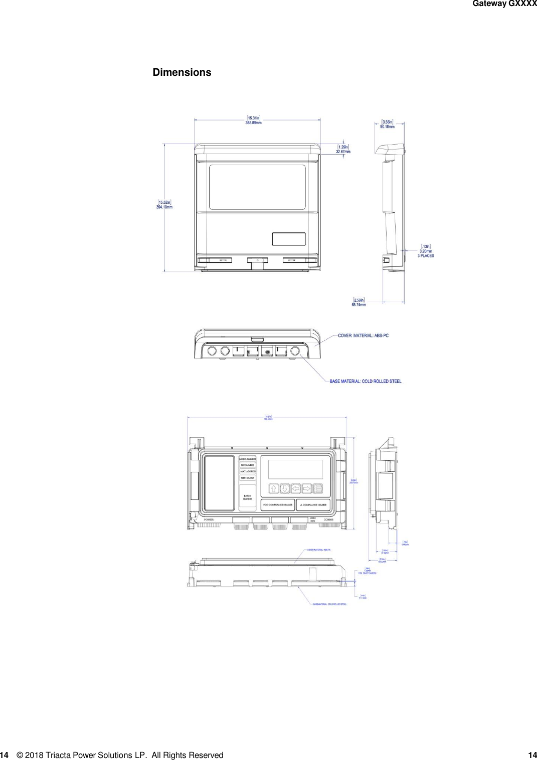 Page 14 of Triacta Power Solutions LP GATEWAY Modular High Density Meter and Pulse Collector User Manual 