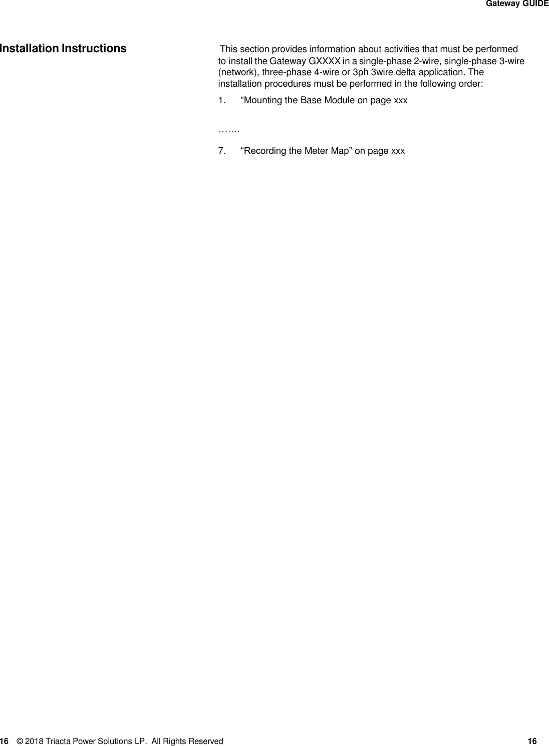 Page 16 of Triacta Power Solutions LP GATEWAY Modular High Density Meter and Pulse Collector User Manual 