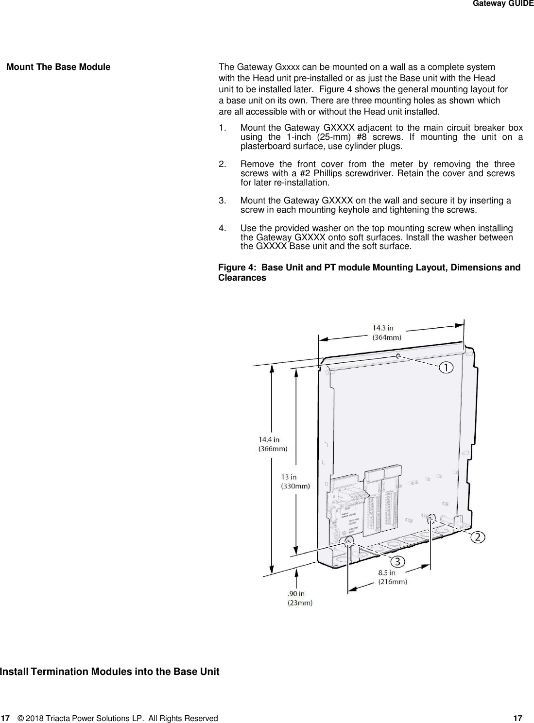 Page 17 of Triacta Power Solutions LP GATEWAY Modular High Density Meter and Pulse Collector User Manual 