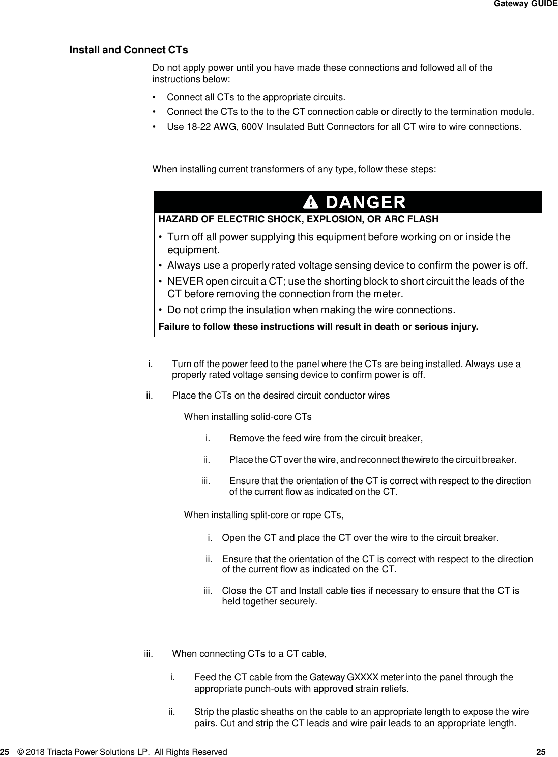 Page 25 of Triacta Power Solutions LP GATEWAY Modular High Density Meter and Pulse Collector User Manual 