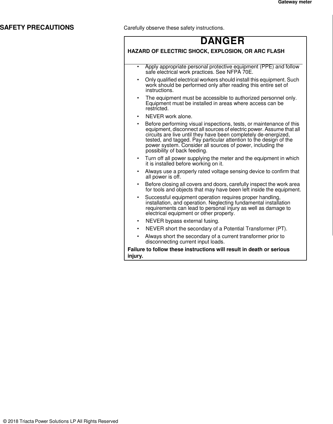 Page 6 of Triacta Power Solutions LP GATEWAY Modular High Density Meter and Pulse Collector User Manual 
