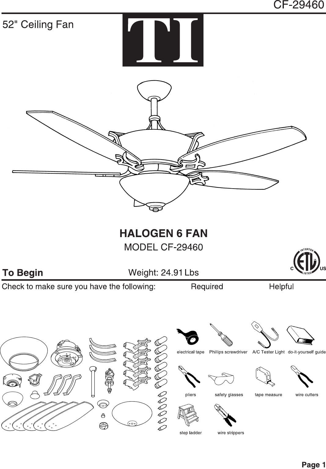 Page 1 of 4 - Triarch Triarch-Cf-29460-Users-Manual- TAA5070104-1  Triarch-cf-29460-users-manual