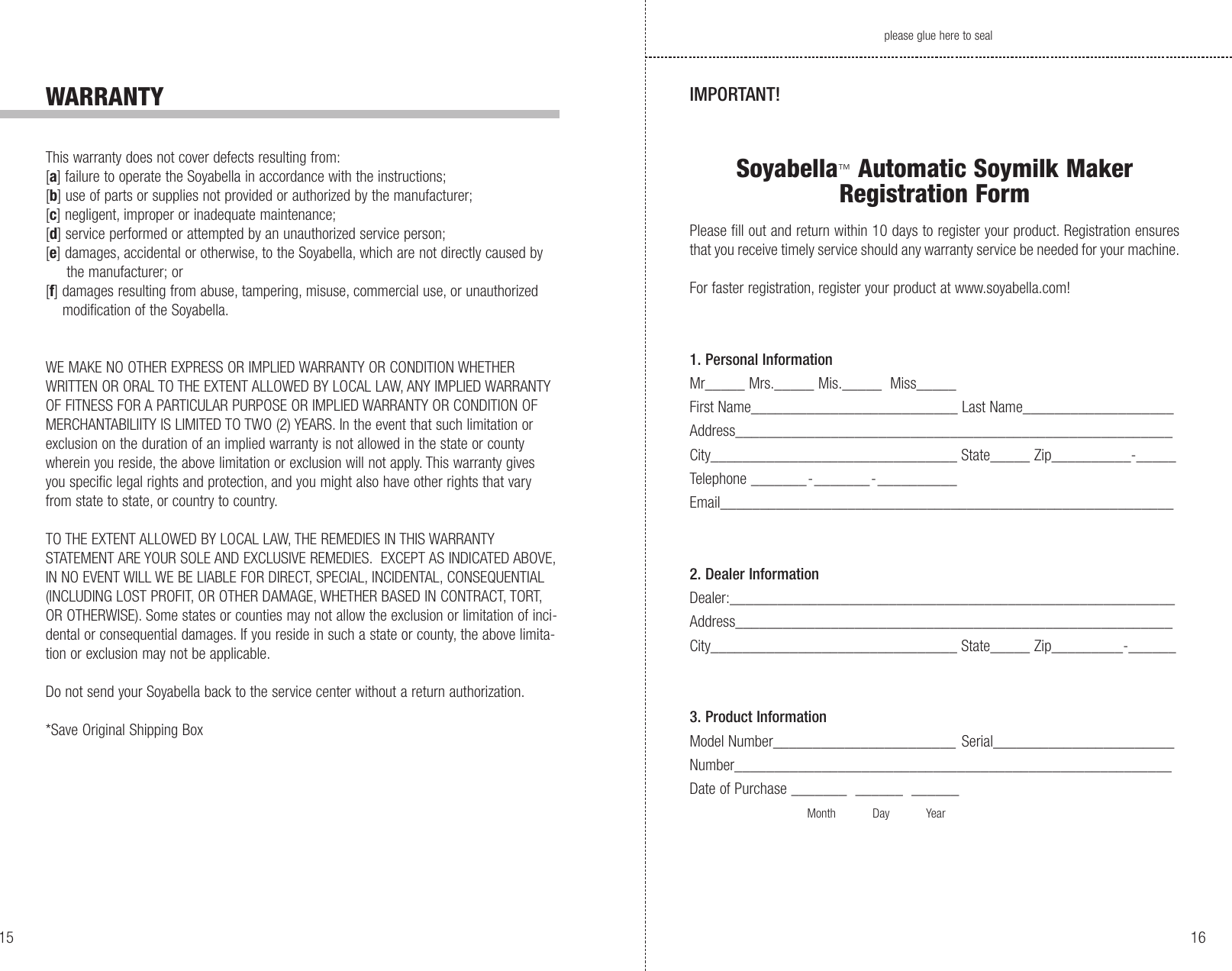 Page 9 of 10 - Tribest Tribest-Soyabella-Sb-130-Users-Manual- Soyabella Manual ( SB-130)  Tribest-soyabella-sb-130-users-manual