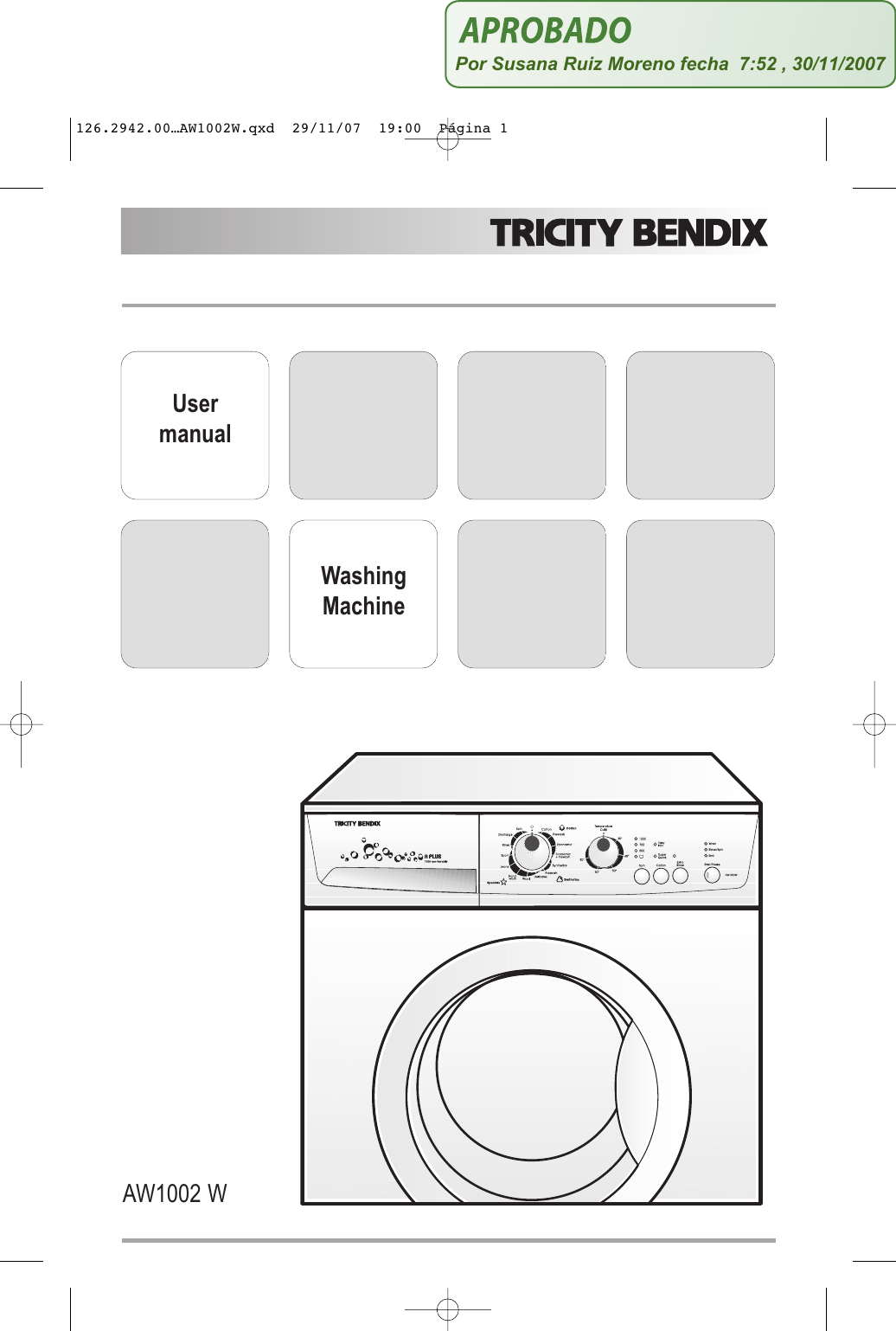 tricity bendix easy iron washing machine