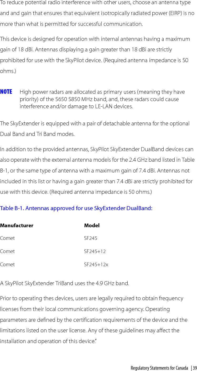 40 | Appendix B FCC Statements