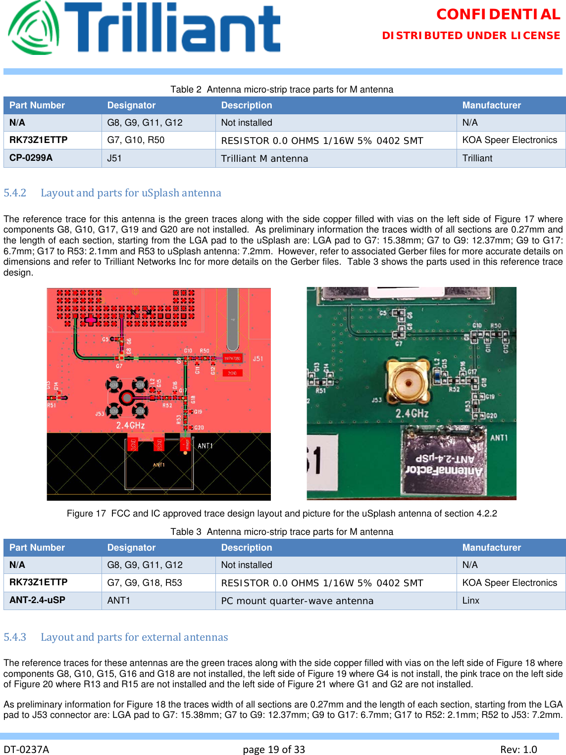 Page 19 of Trilliant Networks OSDI4W1 2.4 GHz Digitally modulated transmitter User Manual Usermanual