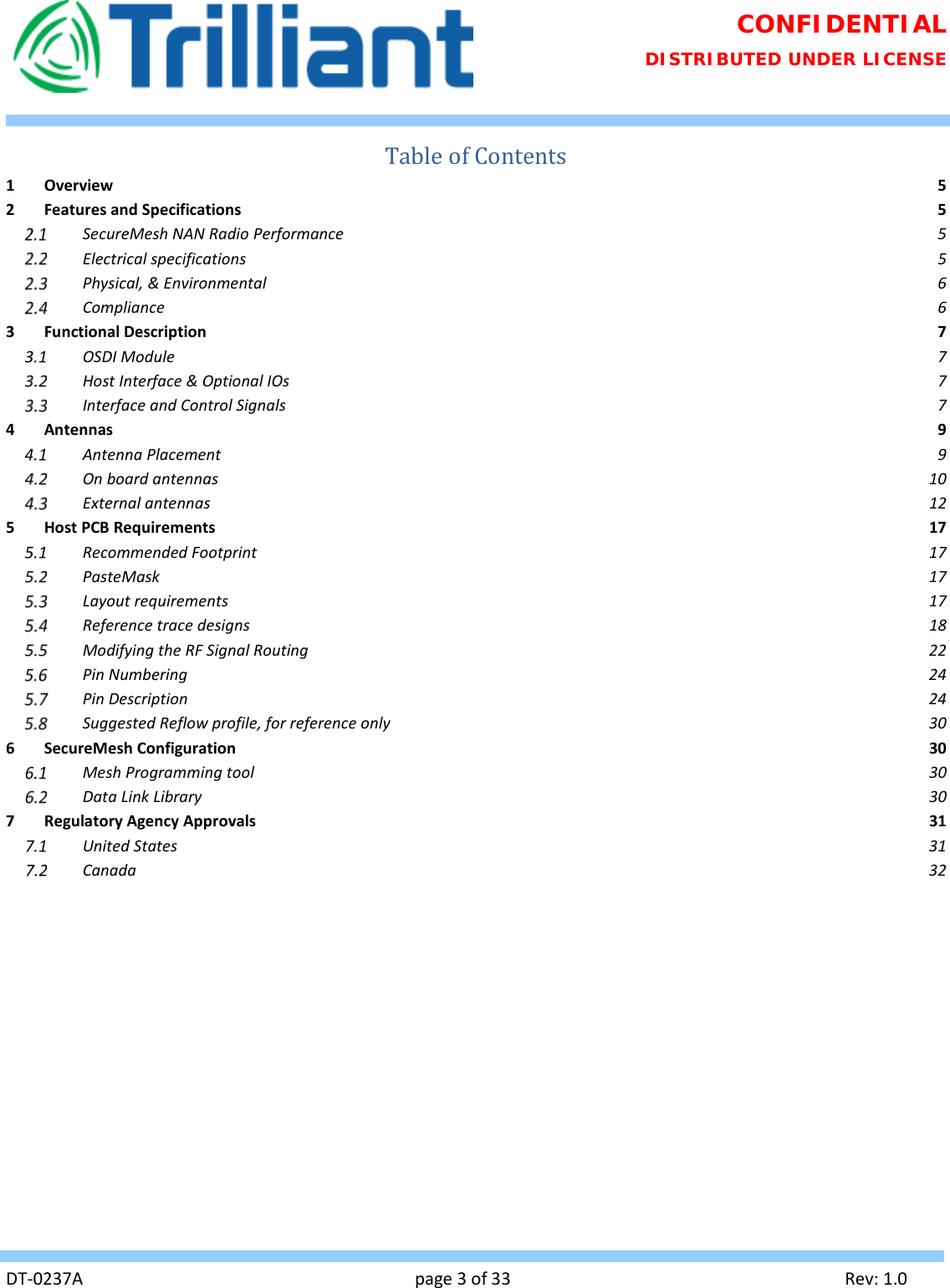 Page 3 of Trilliant Networks OSDI4W1 2.4 GHz Digitally modulated transmitter User Manual Usermanual