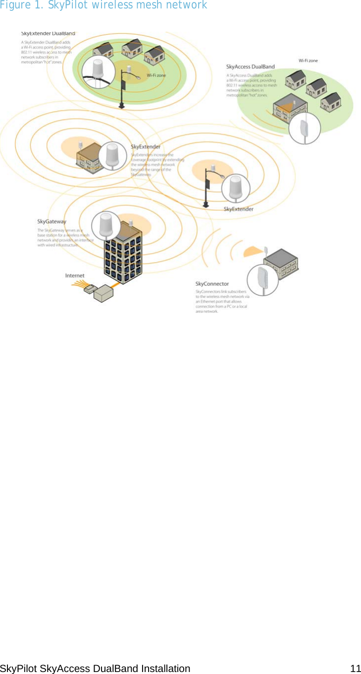 SkyPilot SkyAccess DualBand Installation    11  Figure 1. SkyPilot wireless mesh network   