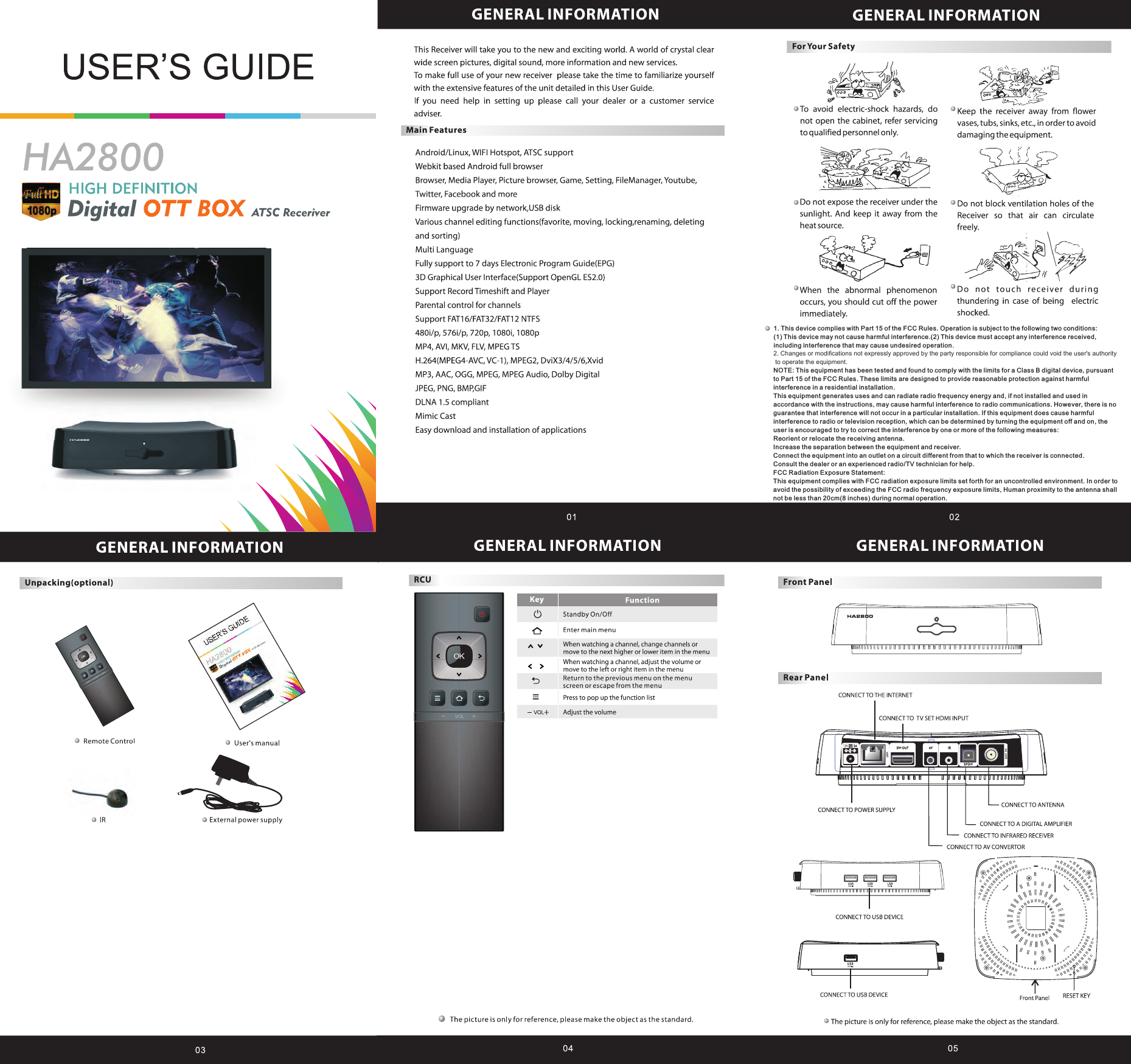 1. This device complies with Part 15 of the FCC Rules. Operation is subject to the following two conditions:(1) This device may not cause harmful interference.(2) This device must accept any interference received, including interference that may cause undesired operation.2. Changes or modifications not expressly approved by the party responsible for compliance could void the user's authority to operate the equipment.  NOTE: This equipment has been tested and found to comply with the limits for a Class B digital device, pursuant to Part 15 of the FCC Rules. These limits are designed to provide reasonable protection against harmful interference in a residential installation.This equipment generates uses and can radiate radio frequency energy and, if not installed and used in accordance with the instructions, may cause harmful interference to radio communications. However, there is no guarantee that interference will not occur in a particular installation. If this equipment does cause harmful interference to radio or television reception, which can be determined by turning the equipment off and on, the user is encouraged to try to correct the interference by one or more of the following measures:Reorient or relocate the receiving antenna.Increase the separation between the equipment and receiver.Connect the equipment into an outlet on a circuit different from that to which the receiver is connected.Consult the dealer or an experienced radio/TV technician for help.FCC Radiation Exposure Statement:This equipment complies with FCC radiation exposure limits set forth for an uncontrolled environment. In order to avoid the possibility of exceeding the FCC radio frequency exposure limits, Human proximity to the antenna shall not be less than 20cm(8 inches) during normal operation.