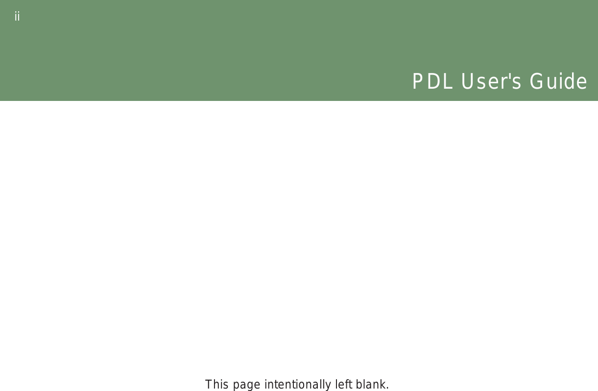 iiPDL User&apos;s GuideThis page intentionally left blank.