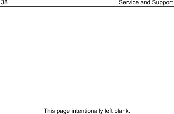 38 Service and Support              This page intentionally left blank.  
