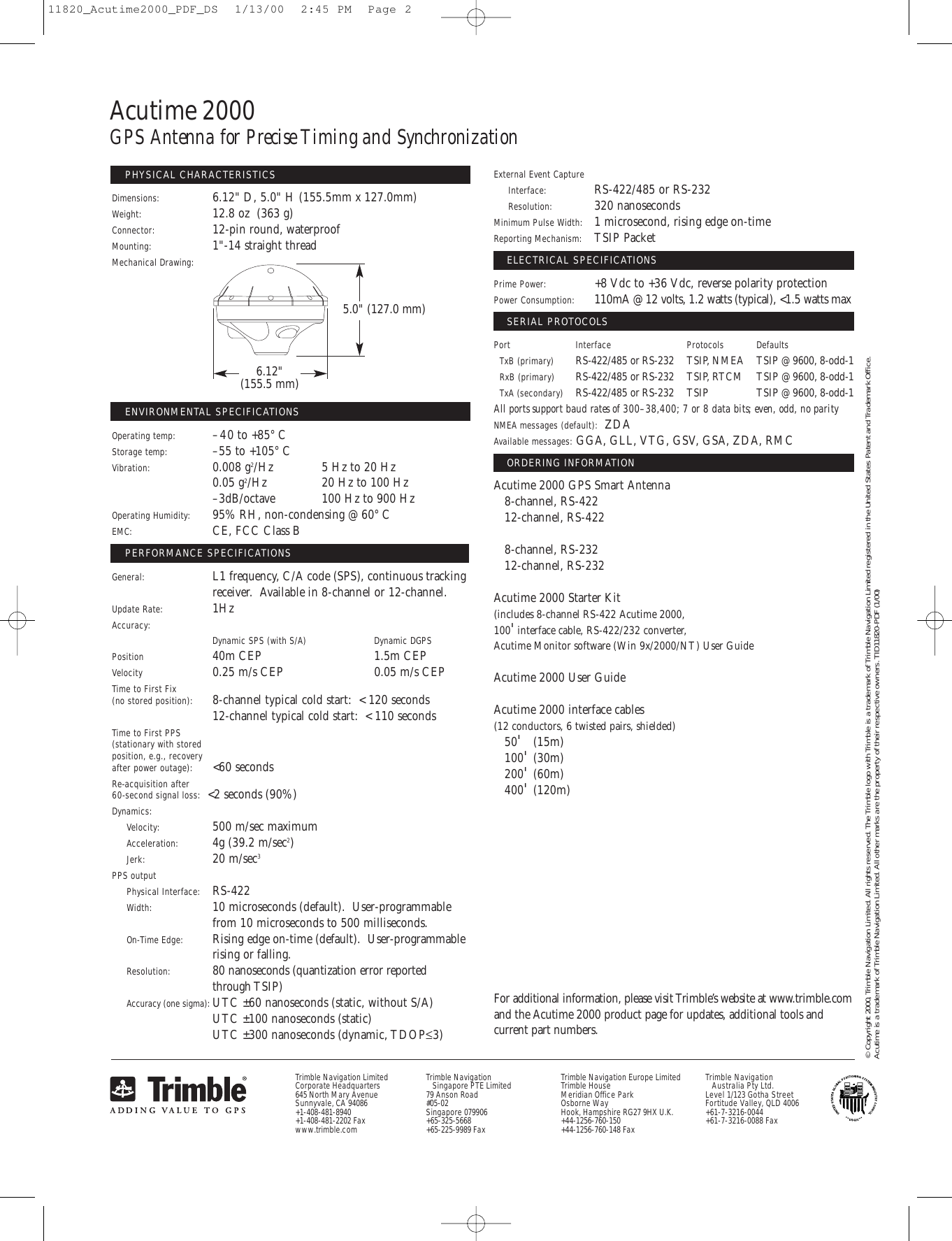 Page 2 of 2 - Trimble-Outdoors Trimble-Outdoors-Acutime-2000-Users-Manual- 11820_Acutime2000_PDF_DS  Trimble-outdoors-acutime-2000-users-manual