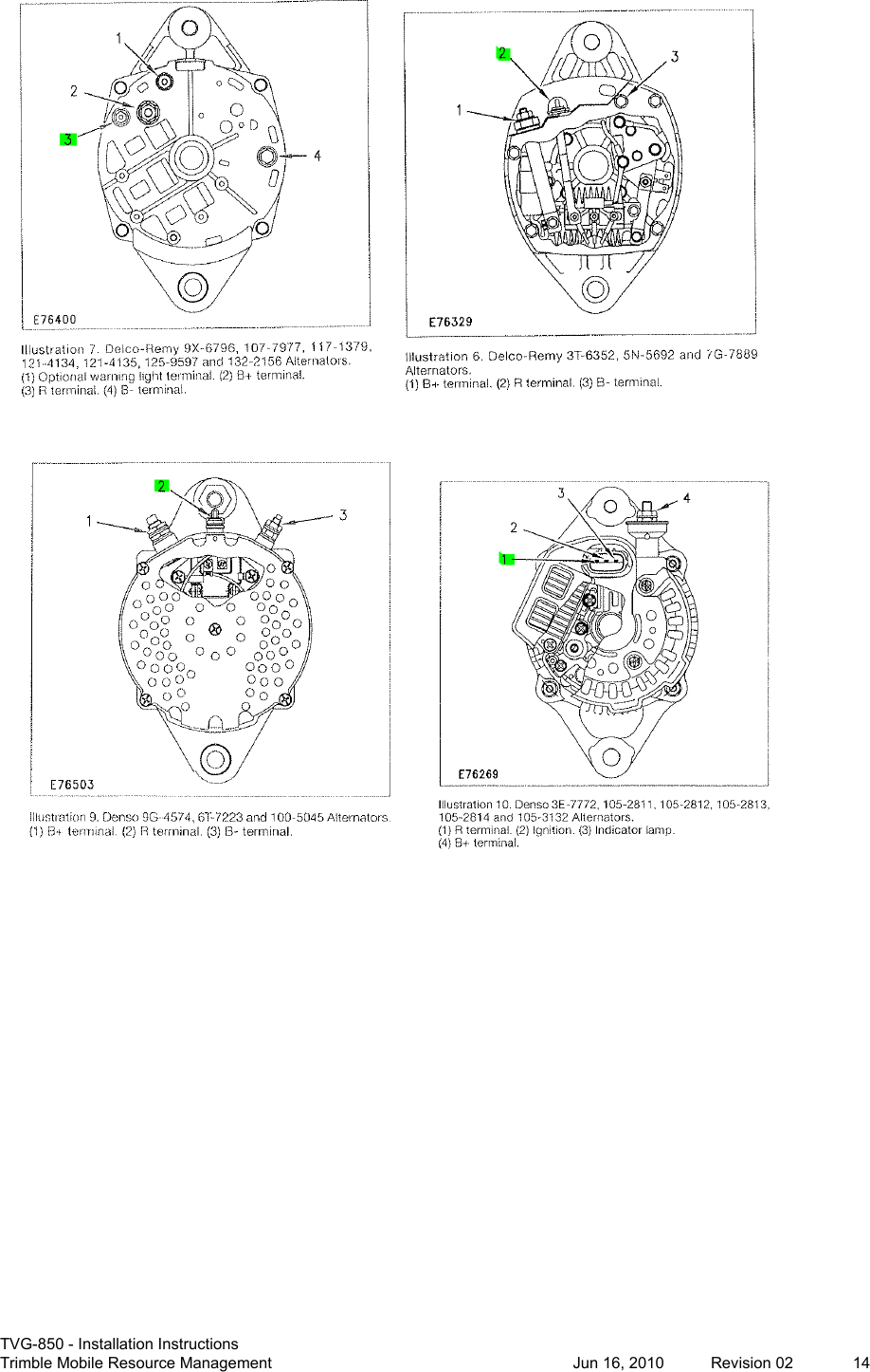  TVG-850 - Installation Instructions Trimble Mobile Resource Management           Jun 16, 2010  Revision 02  14      