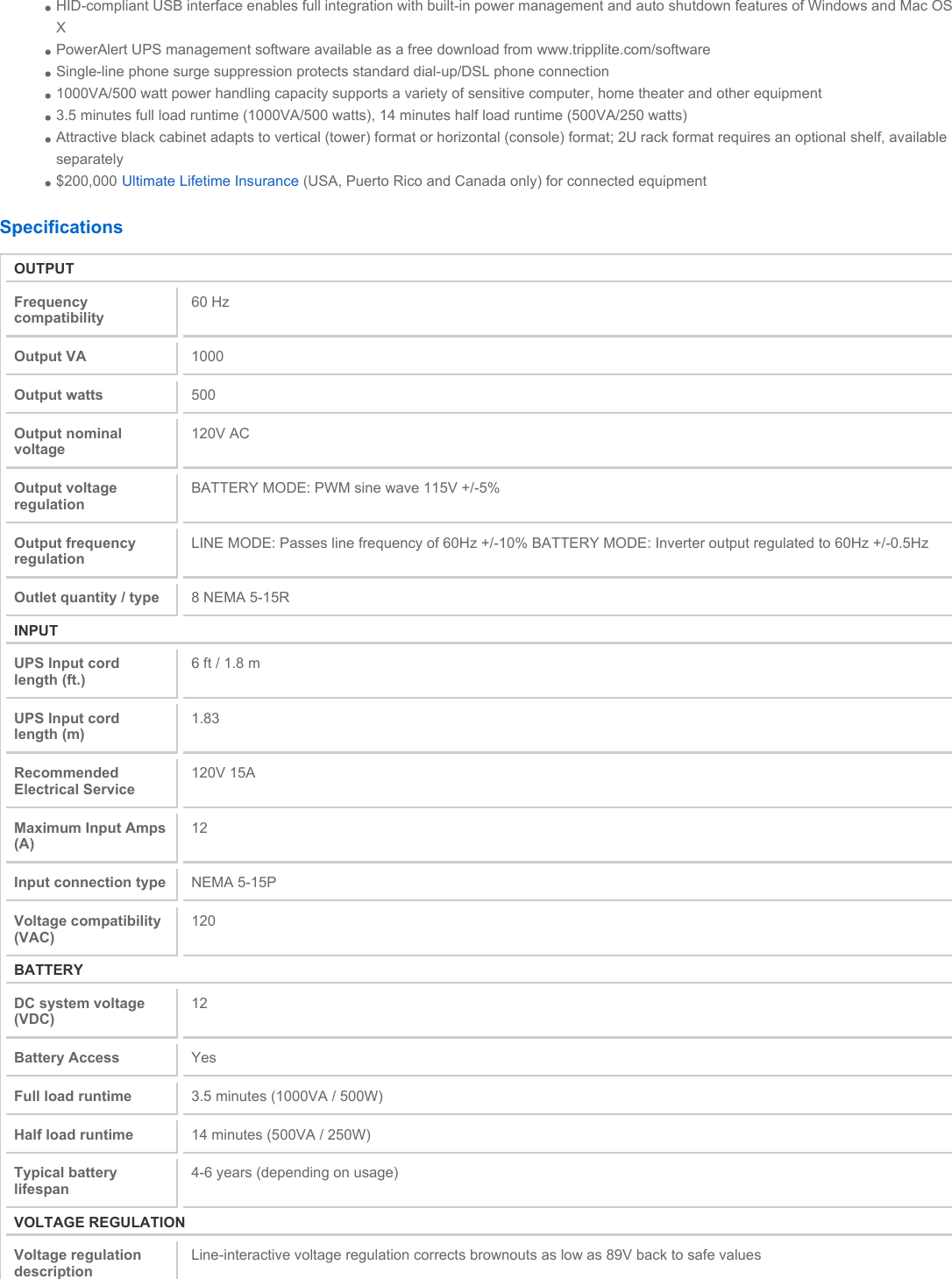 Page 2 of 4 - Tripp-Lite Tripp-Lite-G1000Ub-Users-Manual-  Tripp-lite-g1000ub-users-manual