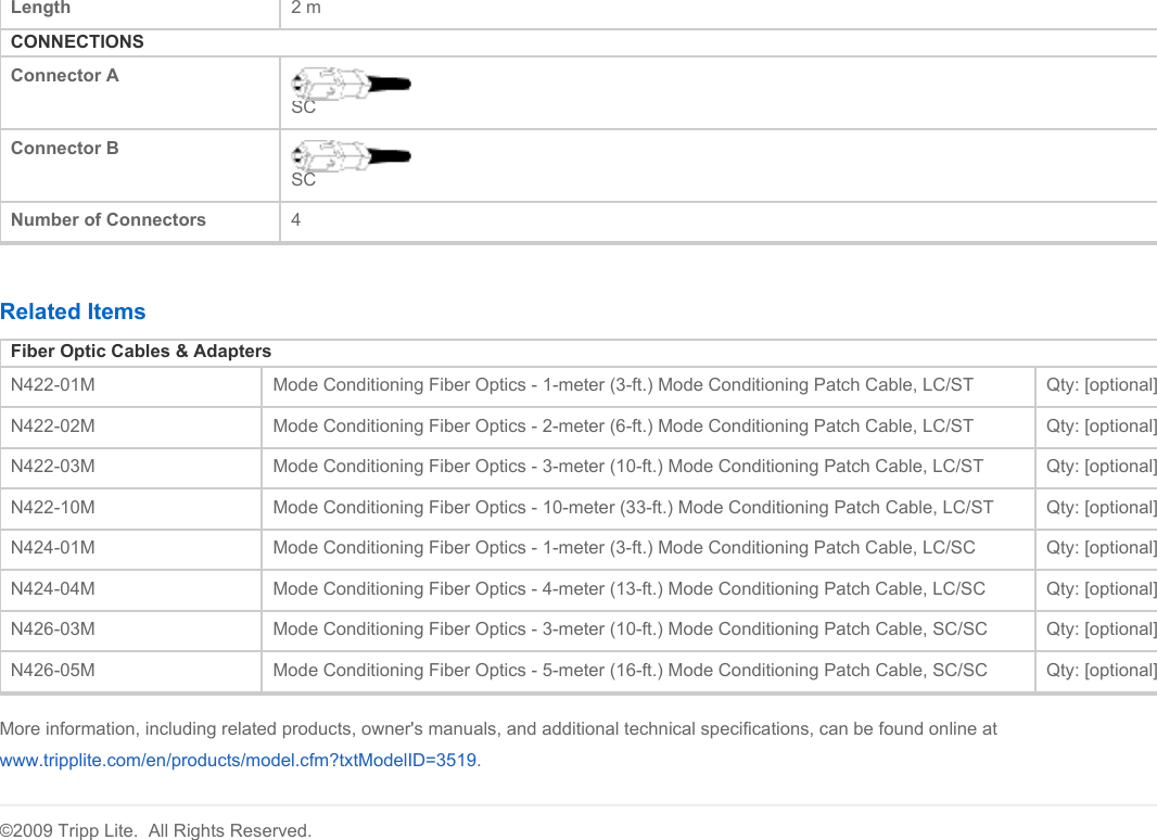 Page 2 of 2 - Tripp-Lite Tripp-Lite-N426-02M-Users-Manual-  Tripp-lite-n426-02m-users-manual