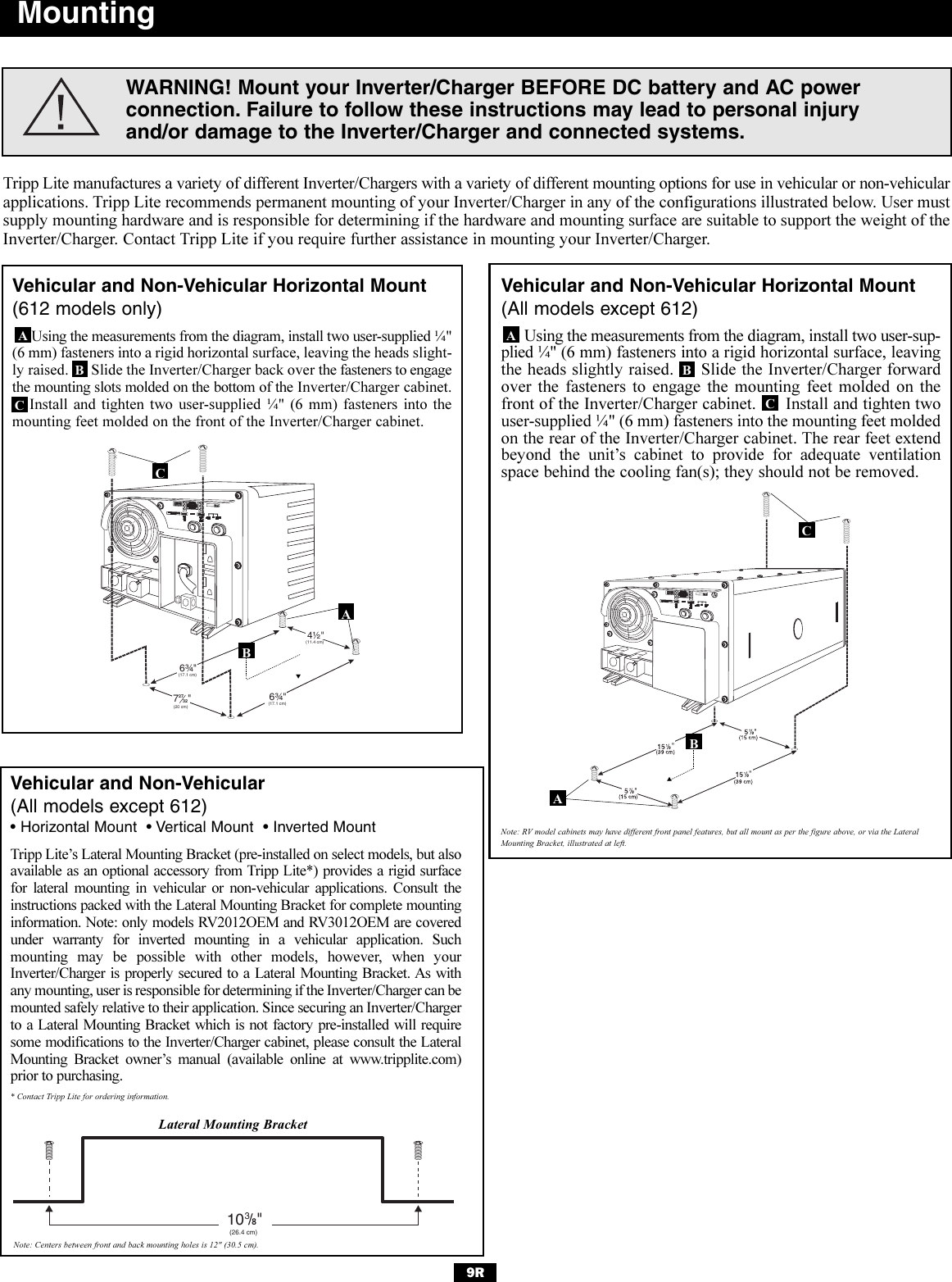 Page 9 of 12 - Tripp-Lite Tripp-Lite-Powerverter-200510095-Users-Manual- 200510095 93-2144 RV Inverter-Charger Owner's Manual Revision  Tripp-lite-powerverter-200510095-users-manual