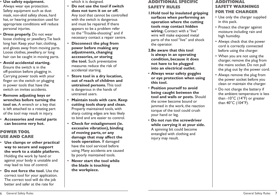 Page 4 of 9 - Triton-Tools Triton-Tools-Lithium-Ion-Cordless-Screwdriver-Users-Manual- TLS_IM_12 Triton-tools-lithium-ion-cordless-screwdriver-users-manual