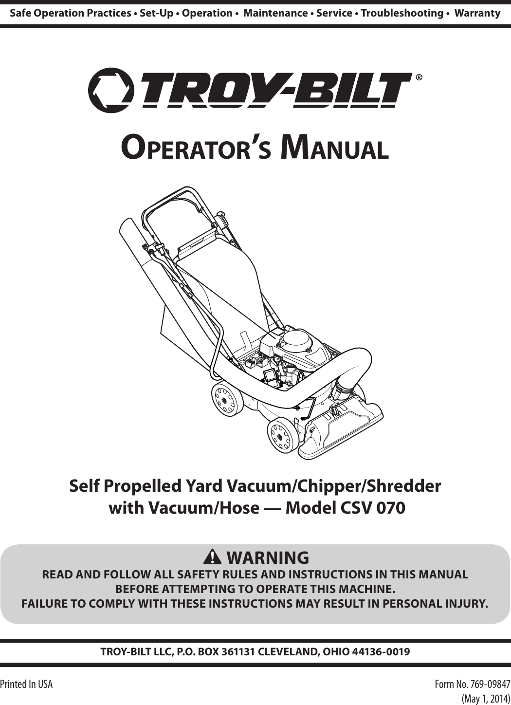 Troy Bilt Chipper Parts Diagram