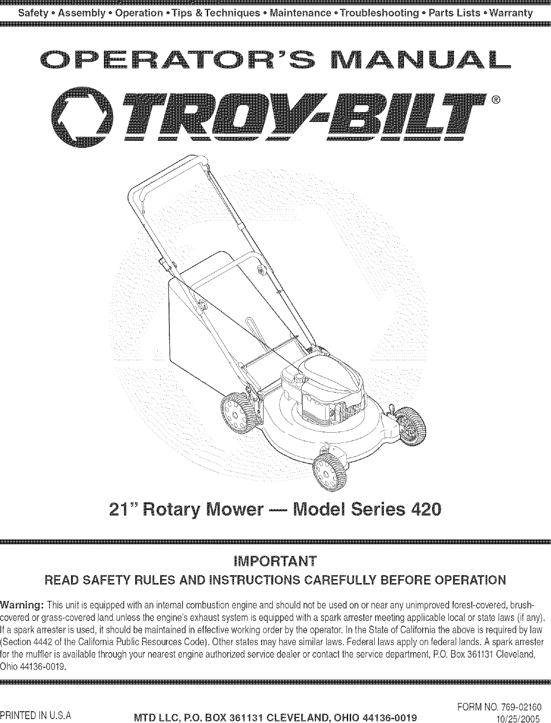 ... Array - troybilt 11a 426a711 user manual mower manuals and guides  l0601231 rh usermanual wiki ...