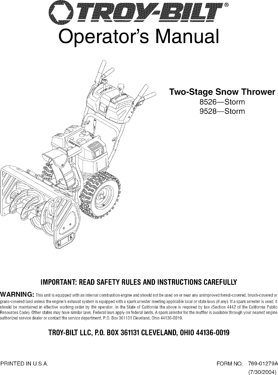 Www Troybilt Com Parts Manual
