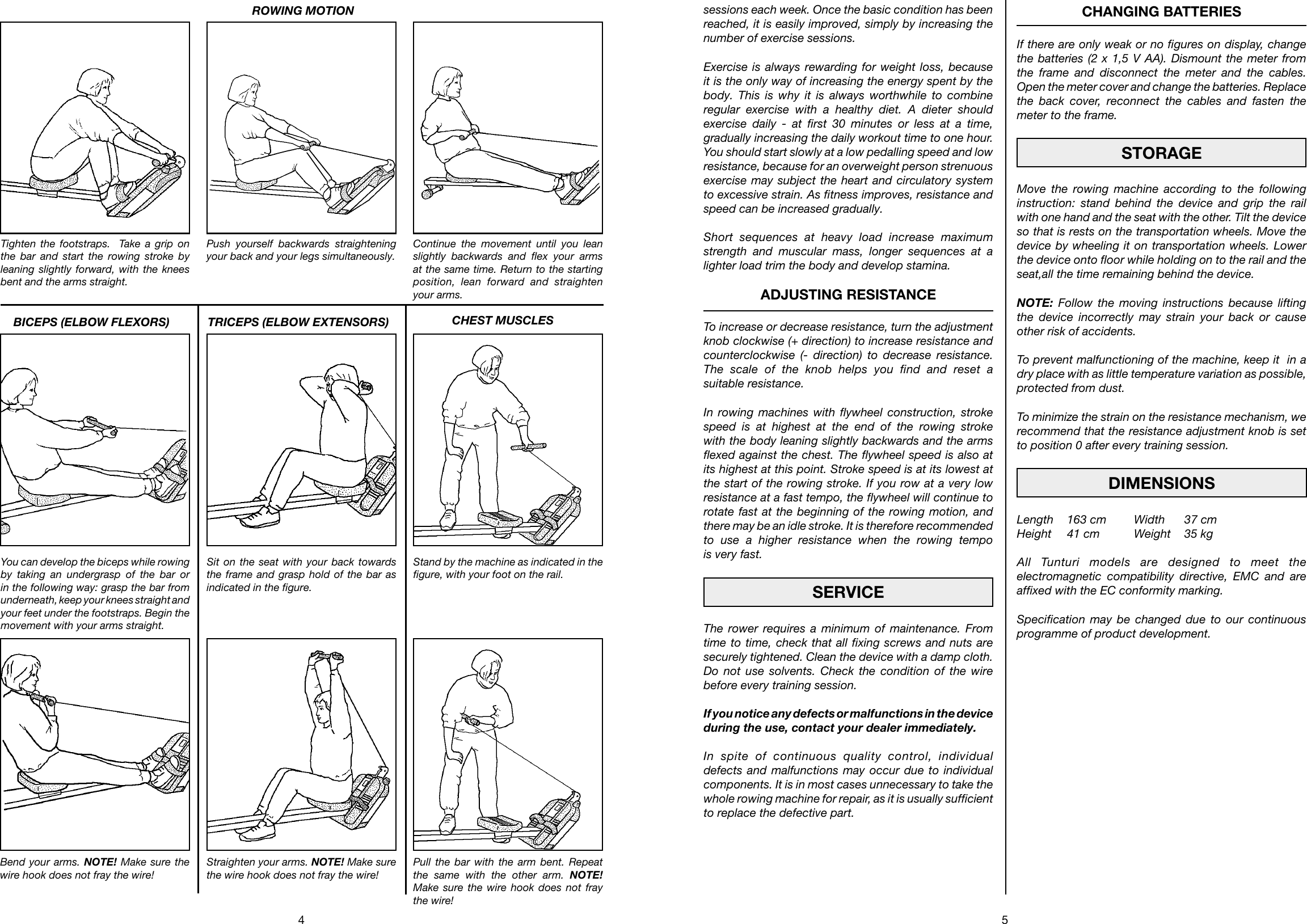 Page 4 of 7 - Tunturi Tunturi-Continuous-Rowing-Machine-R-606-Users-Manual-  Tunturi-continuous-rowing-machine-r-606-users-manual