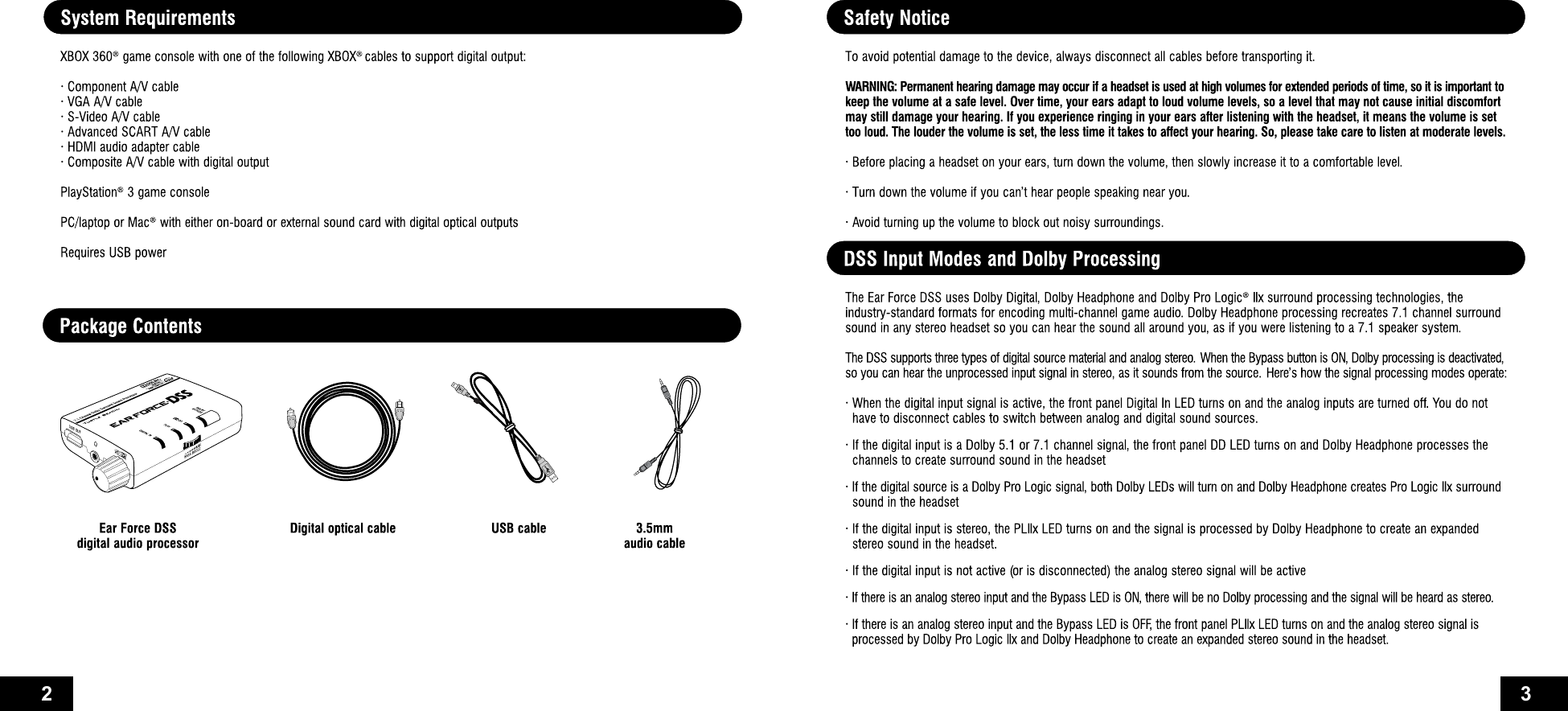 Page 2 of 9 - Turtle-Beach Turtle-Beach-Ear-Force-Dss-Users-Manual-  Turtle-beach-ear-force-dss-users-manual