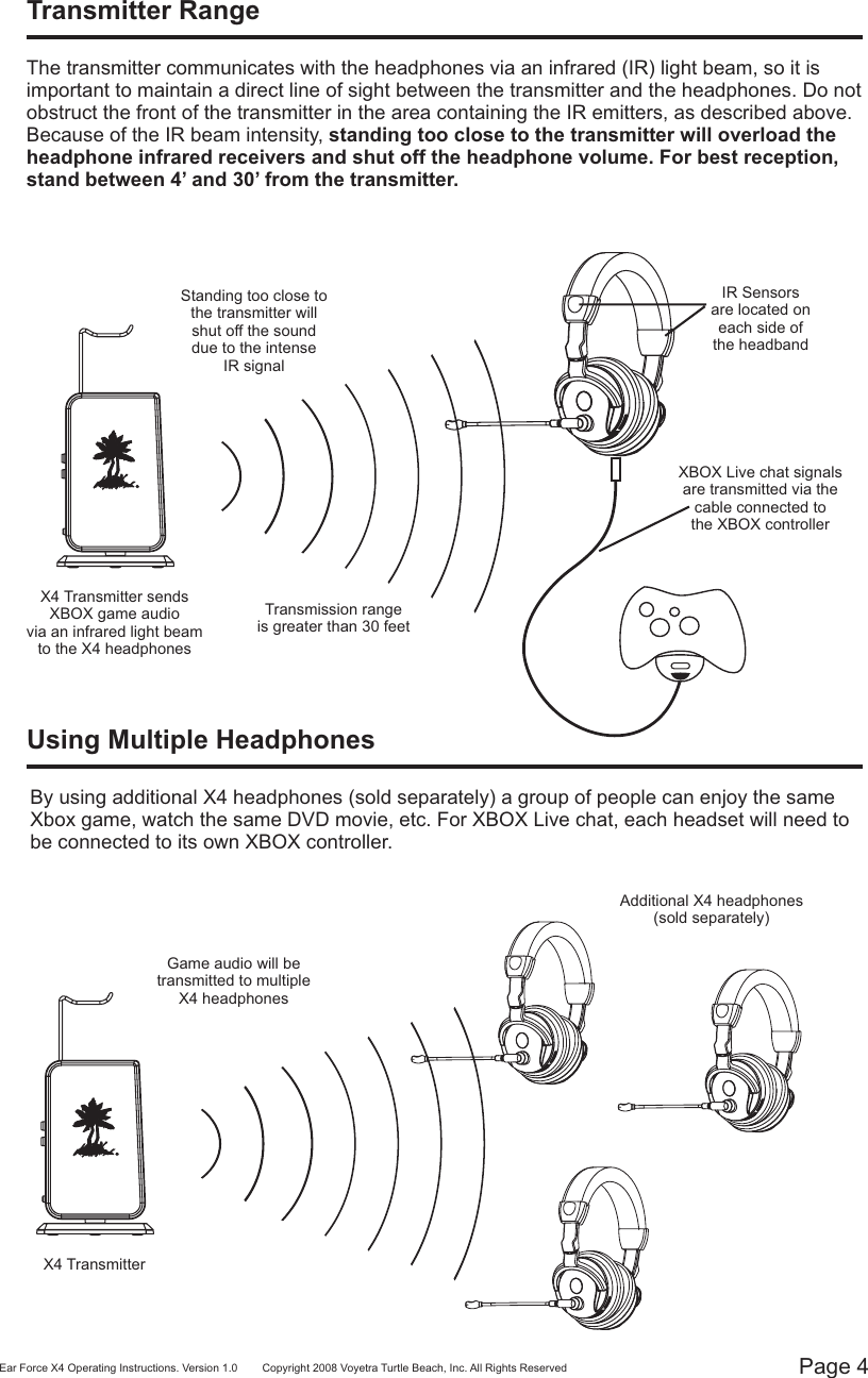 Turtle Beach Headphones X4 Users Manual