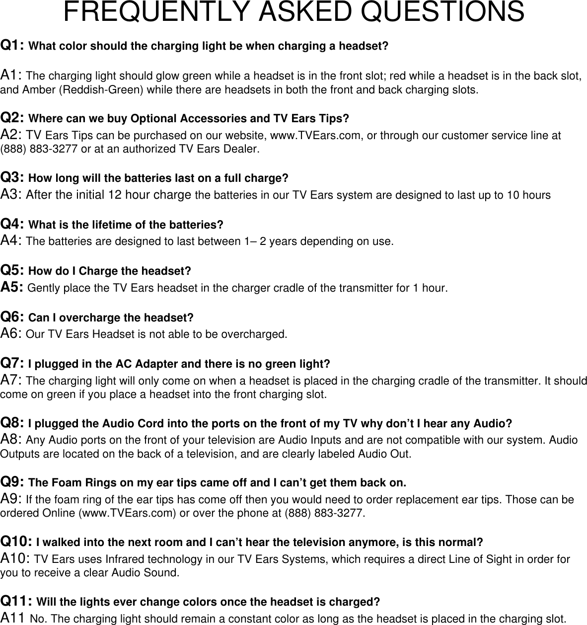 Page 9 of 9 - Tv-Ears Tv-Ears-Headphone-Users-Manual- 2 Tv-ears-headphone-users-manual