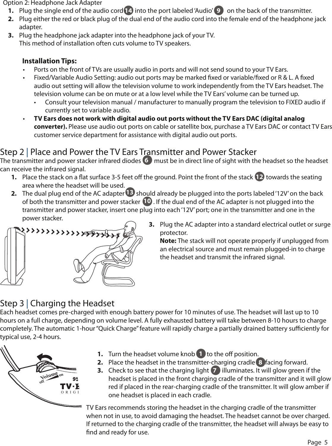 Page 5 of 11 - Tv-Ears Tv-Ears-Headphones-Users-Manual-  Tv-ears-headphones-users-manual