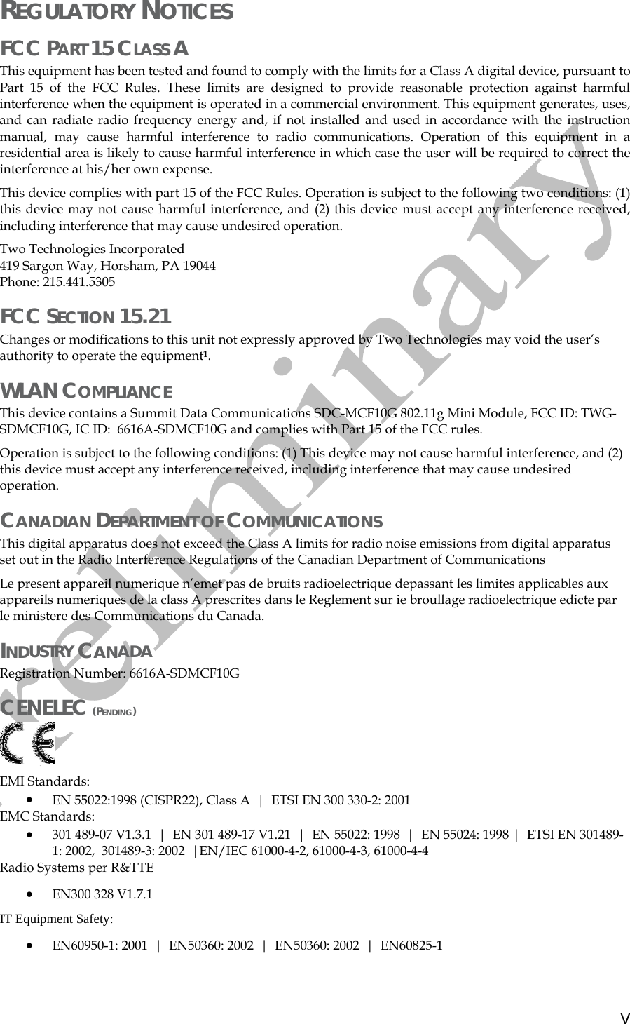 Page 5 of Two Technologies PLAT2008 Commercial / Industrial Handheld Computer User Manual manual p1