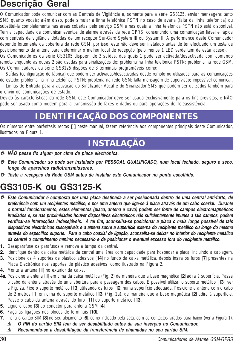 Page 30 of Tyco Safety Canada 12GS3125 GSM/GPRS Alarm Communicator User Manual istisd2wgs3125 1 0 lingue SPA POR ENG pmd