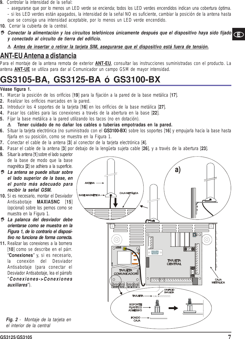 Page 7 of Tyco Safety Canada 12GS3125 GSM/GPRS Alarm Communicator User Manual istisd2wgs3125 1 0 lingue SPA POR ENG pmd