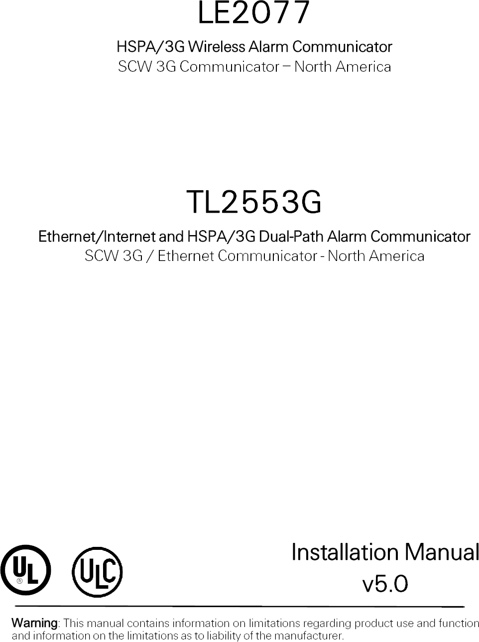 Tyco Safety Canada 18LE2077 LTE Cellular Alarm Communicator User Manual
