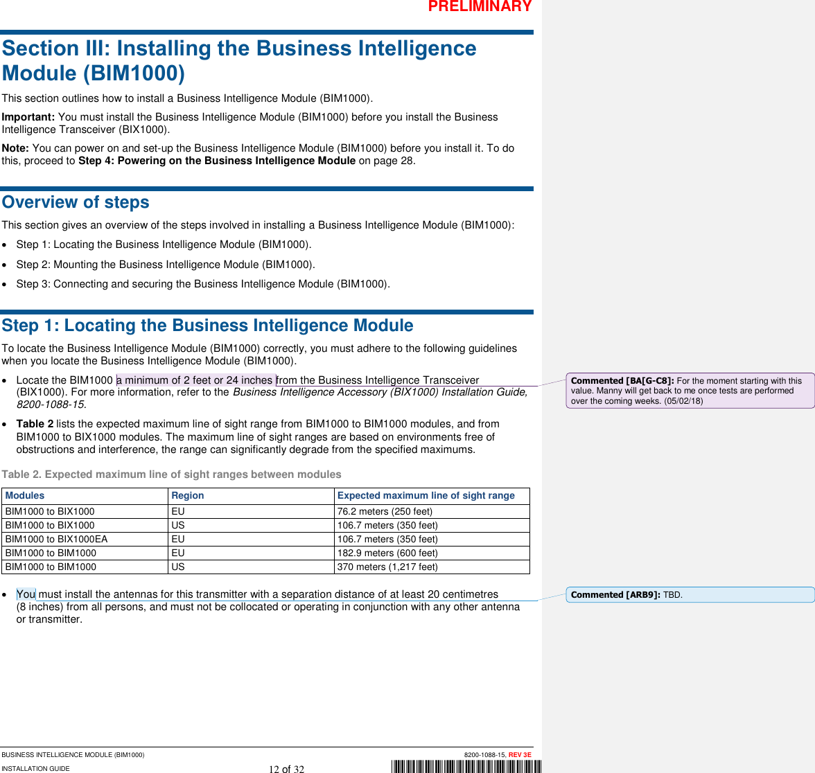 Page 12 of Tyco Safety Sensormatic BIM1000 Business Intelligence Module User Manual 