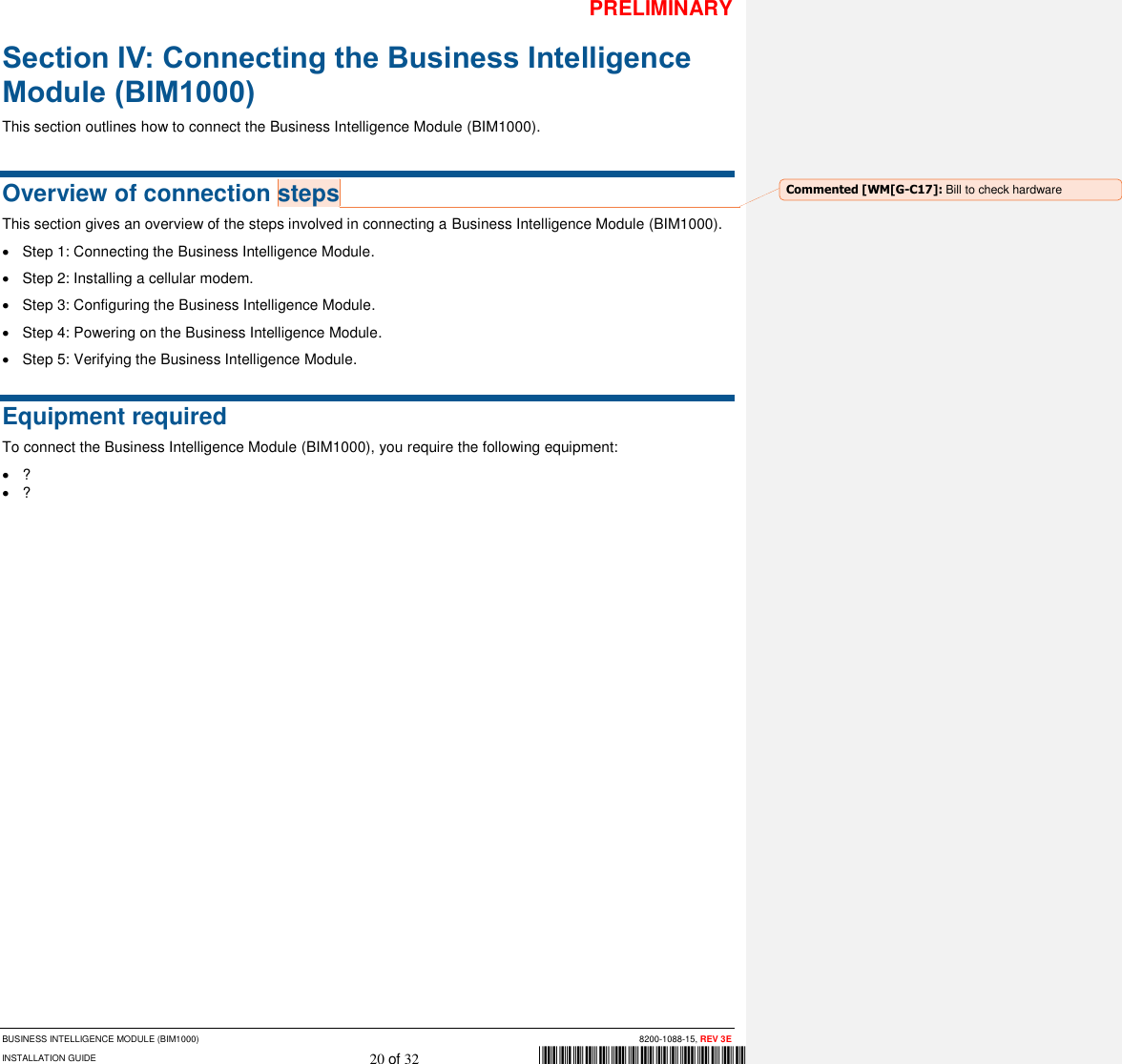 Page 20 of Tyco Safety Sensormatic BIM1000 Business Intelligence Module User Manual 