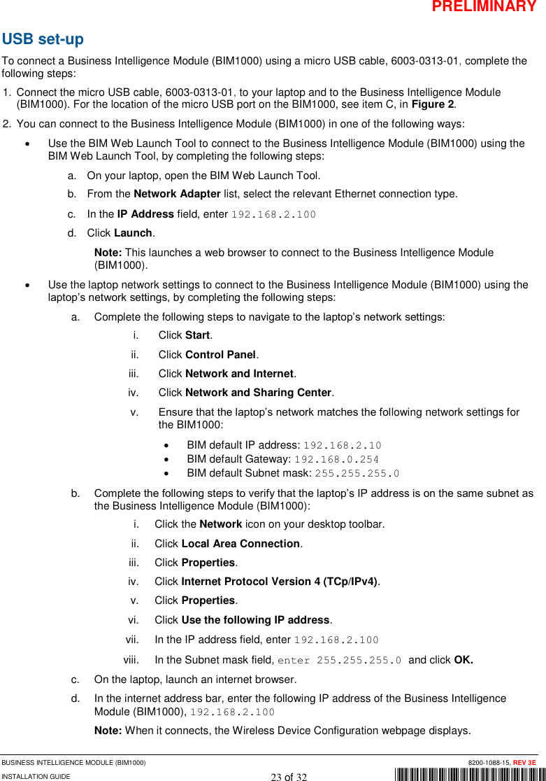 Page 23 of Tyco Safety Sensormatic BIM1000 Business Intelligence Module User Manual 