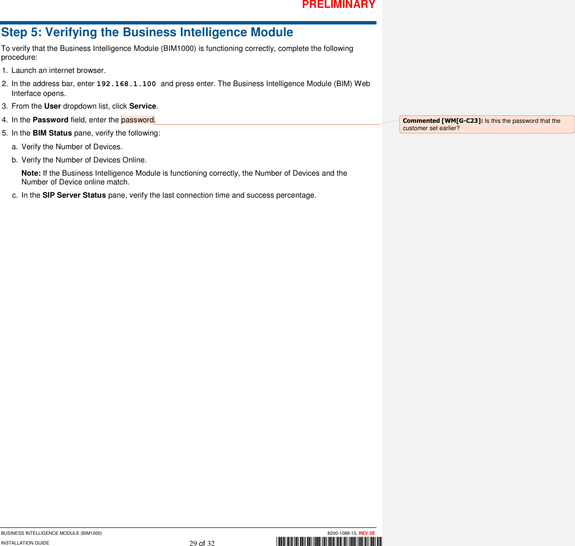 Page 29 of Tyco Safety Sensormatic BIM1000 Business Intelligence Module User Manual 