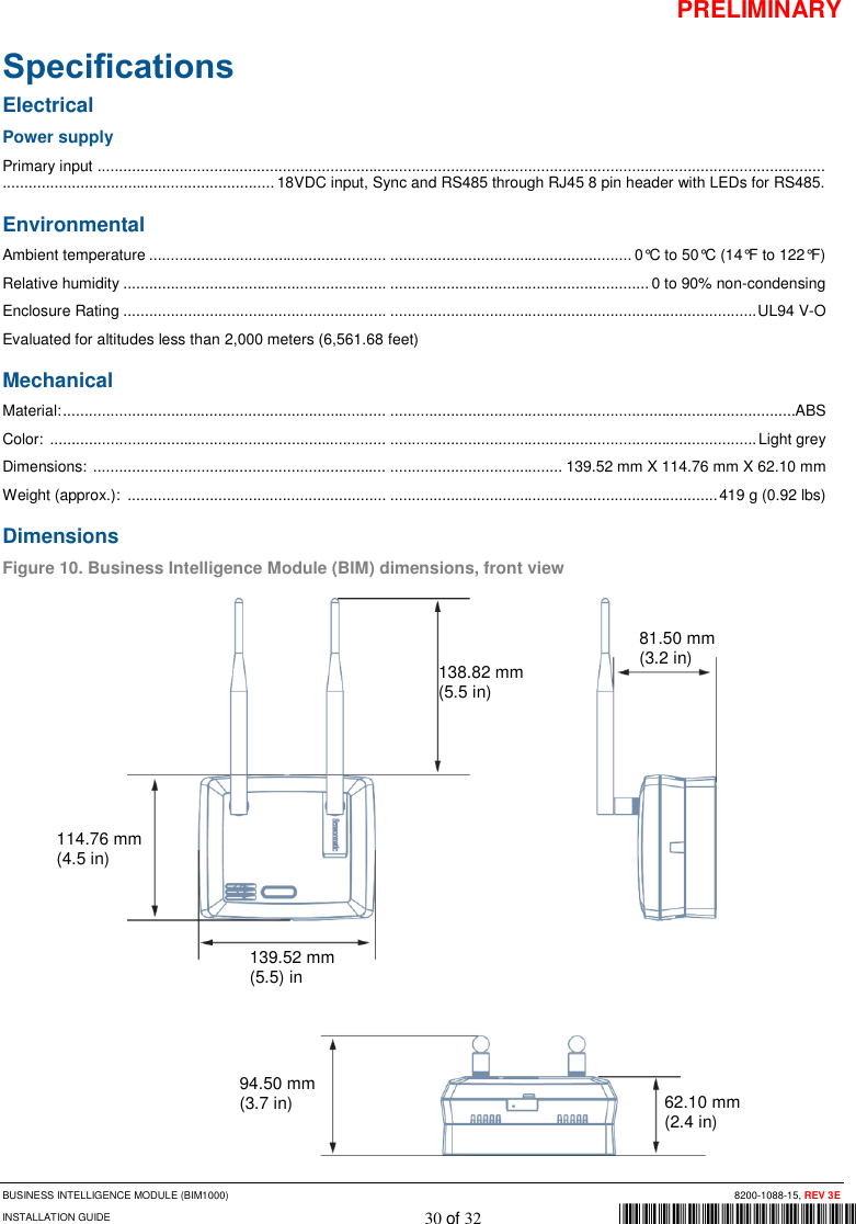 Page 30 of Tyco Safety Sensormatic BIM1000 Business Intelligence Module User Manual 
