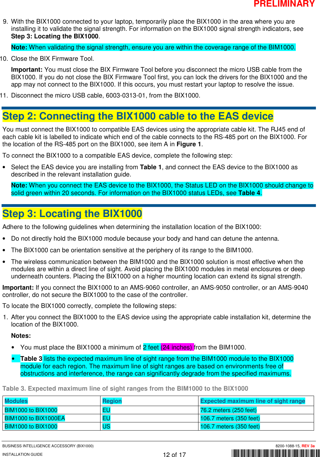 Page 12 of Tyco Safety Sensormatic BIX1000 Business Intelligence Module User Manual BIX1000 Manual Rev3ax