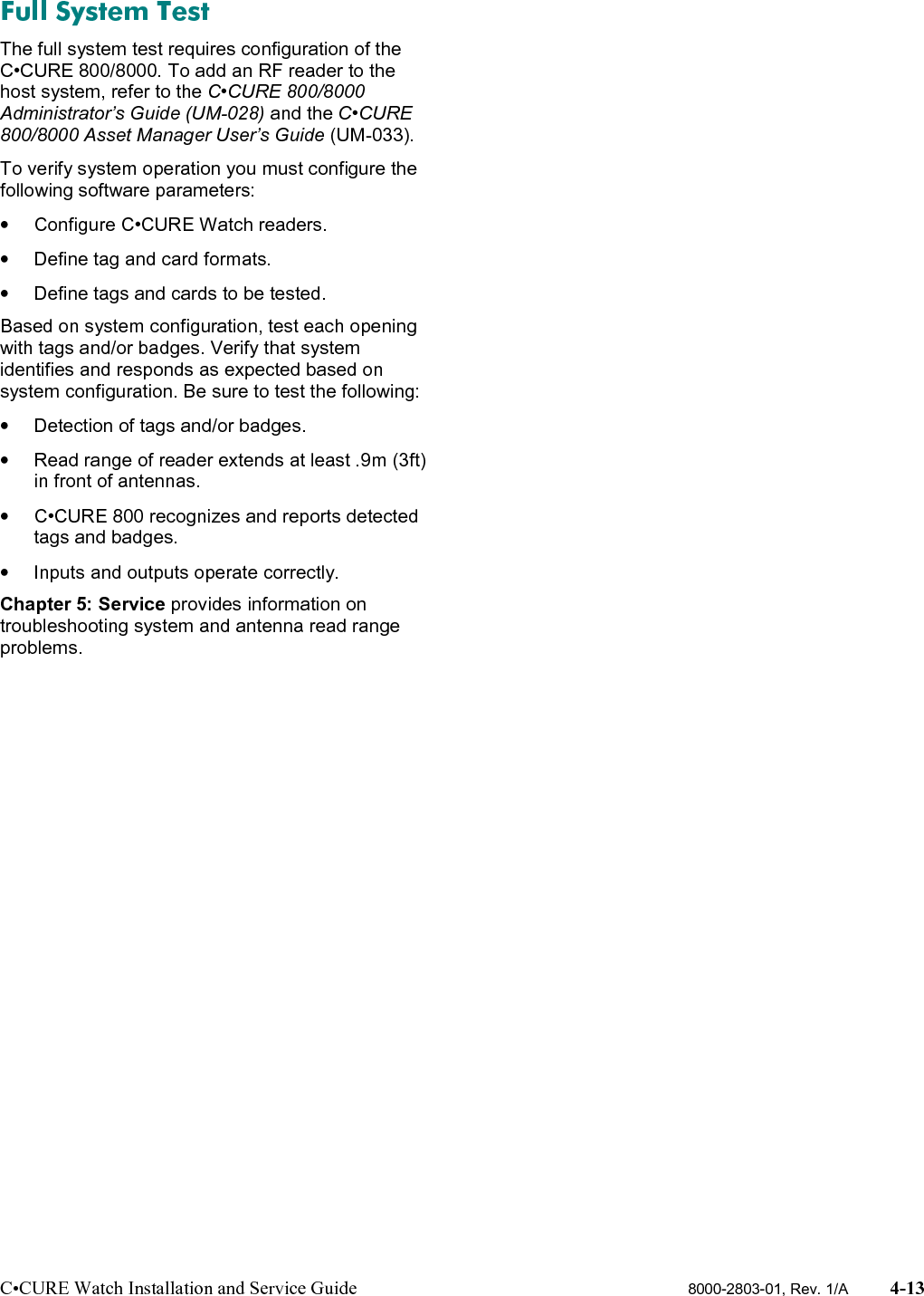 4-14 8000-2803-01, Rev. 1/A8000-2803-01, Rev. 1/A8000-2803-01, Rev. 1/A8000-2803-01, Rev. 1/A Installation