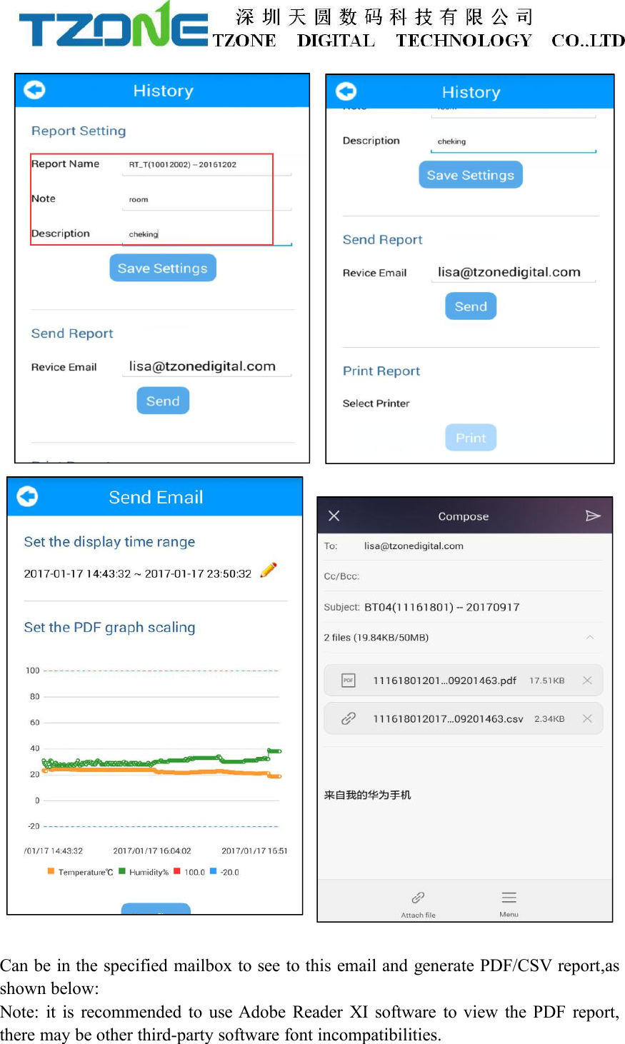 Can be in the specified mailbox to see to this email and generate PDF/CSV report,asshown below:Note: it is recommended to use Adobe Reader XI software to view the PDF report,there may be other third-party software font incompatibilities.