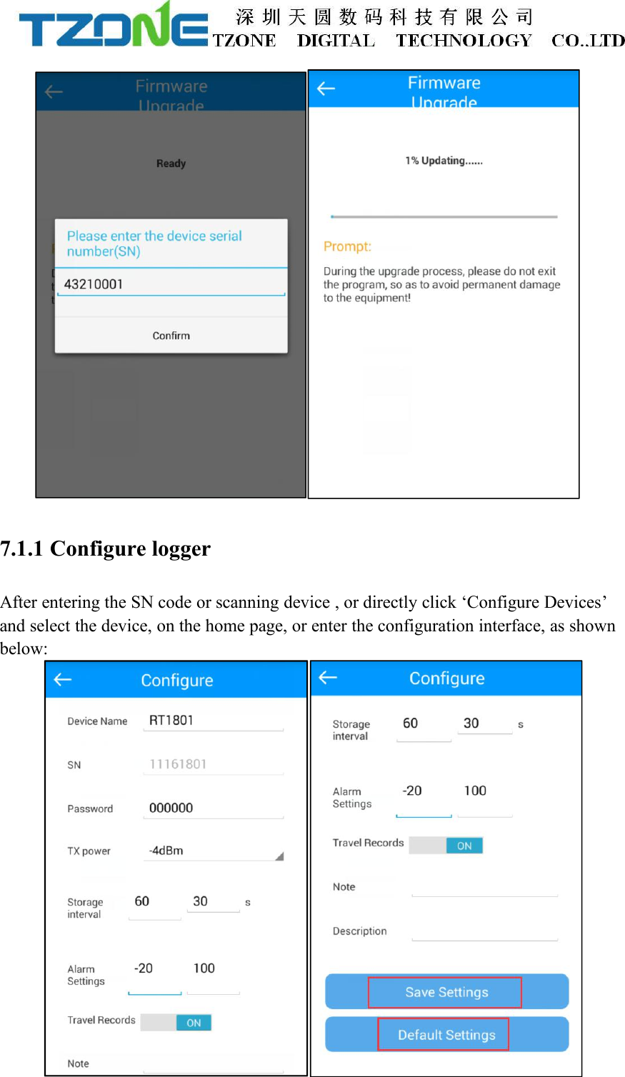 7.1.1 Configure loggerAfter entering the SN code or scanning device , or directly click &lsquo;Configure Devices&rsquo;and select the device, on the home page, or enter the configuration interface, as shownbelow: