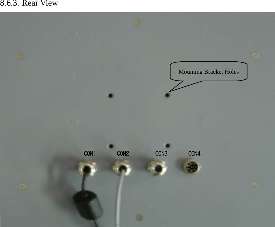    8.6.3. Rear View             Mounting Bracket Holes CON4CON3CON2CON1 