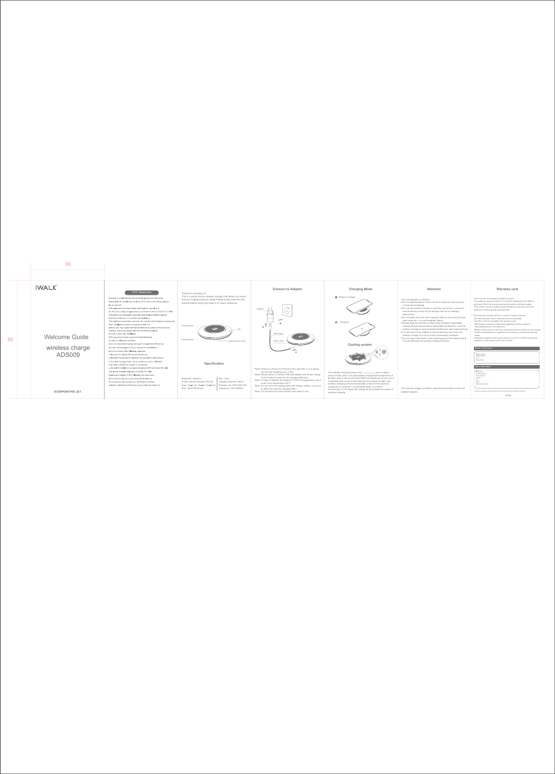 Page 1 of U2O GLOBAL ADS009 Wireless charge User Manual