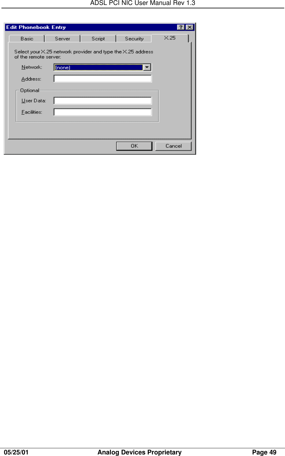 ADSL PCI NIC User Manual Rev 1.305/25/01                                     Analog Devices Proprietary                                      Page 49